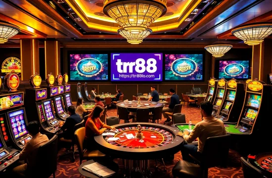 Engaged gamblers enjoying a luxury casino environment at https://tr88.bio/ with exciting games and vibrant atmosphere.