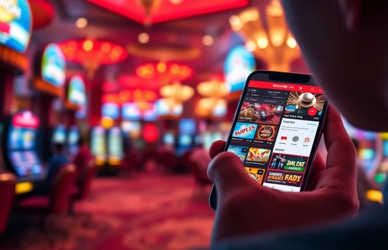 Engaging user experience on winvn88.live with a smartphone interface showcasing online casino games.