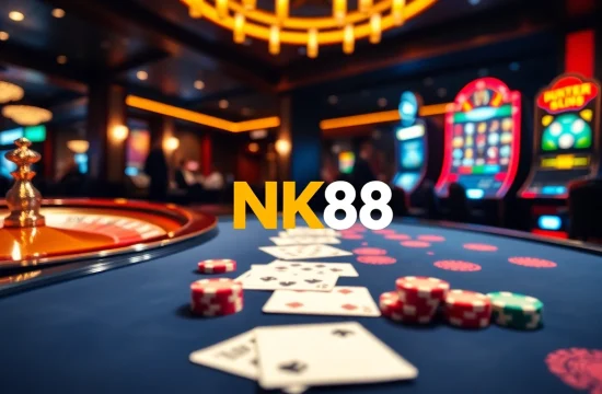 Engaging with Link NK88 at an upscale casino table, capturing excitement in online gambling.