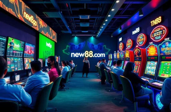 Exciting online gaming scene representing new88go.com with dynamic players engaged in betting activities.